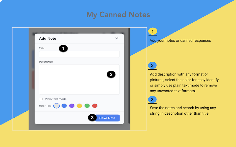 My Canned Notes Interface Screenshot